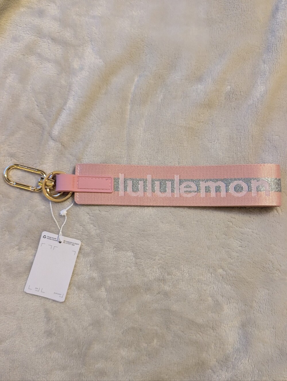 Lululemon Never Lost Keychain Keyfob Pink With Silver NWT